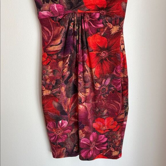 Vintage Cache wool blend jewel tone Fall Red and Purple women’s Dress size 8 EUC - Picture 3 of 10